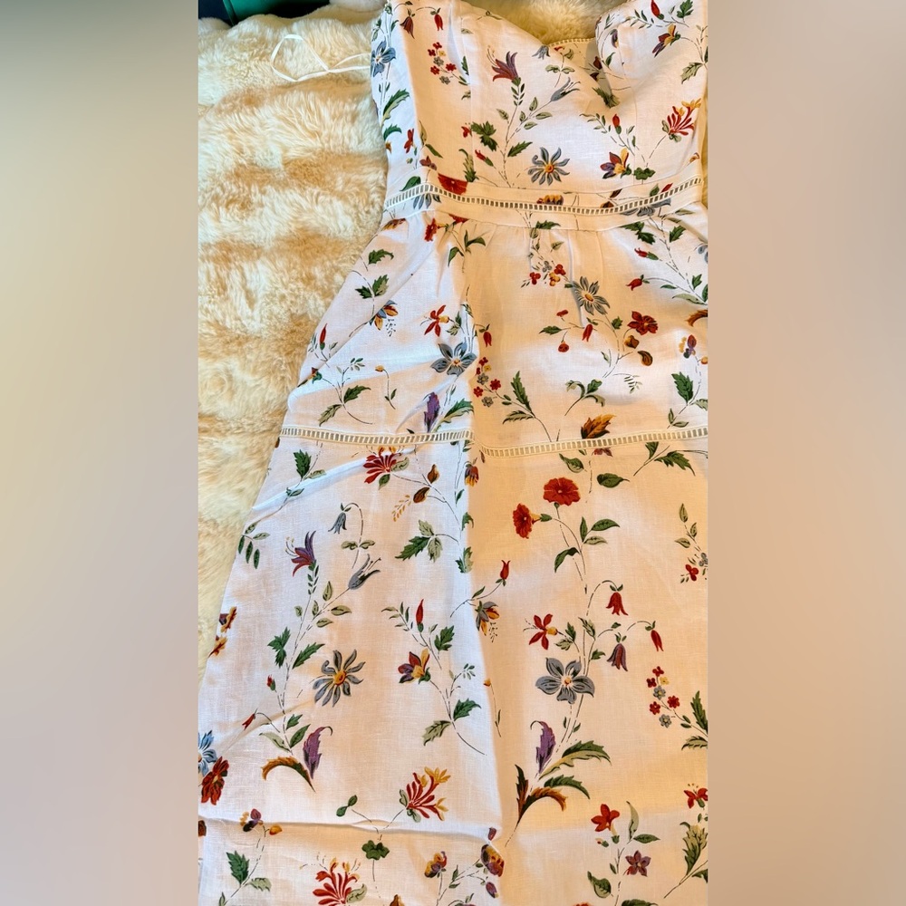 Reformation Everett Linen Dress In Corsini, brand new, never worn, no flaws. - Picture 9 of 15